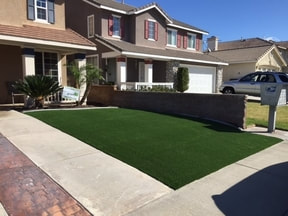 frontyard fake grass installed